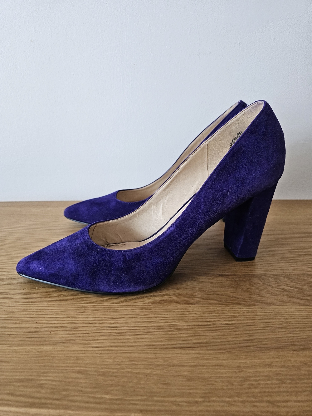 Nine West Deep Purple Suede Block Heel Pumps Size 9